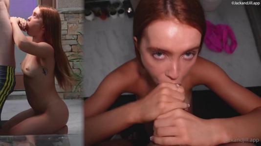 Превью 18-летняя рыжуха насаживается на ствол в разных позах № 17258